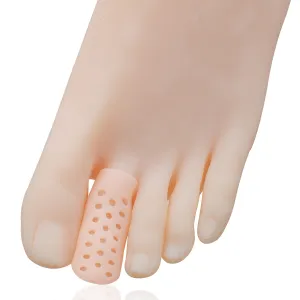 10 Pieces Gel Toe Sleeves Corn Cushion Silicone Toe Tubes Protectors for Cushions Corns, Blisters, Nail Issue, Reduce Friction，Bunions，Hammer Toes (Beige, Medium)