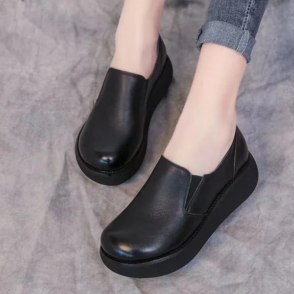 2024 Spring and Autumn New Slope Heel Thick Bottom Shoes