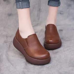 2024 Spring and Autumn New Slope Heel Thick Bottom Shoes