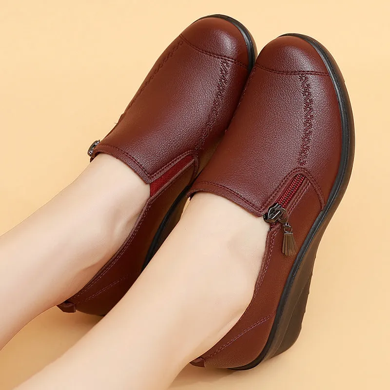 2024 Spring and Autumn Slope Heel Single Shoes