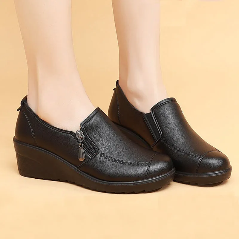 2024 Spring and Autumn Slope Heel Single Shoes