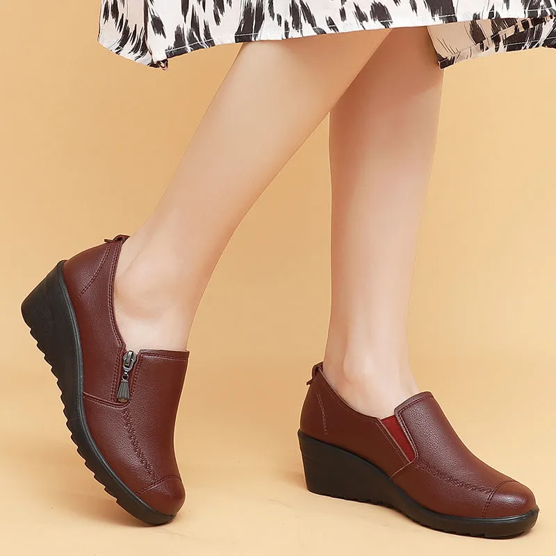 2024 Spring and Autumn Slope Heel Single Shoes