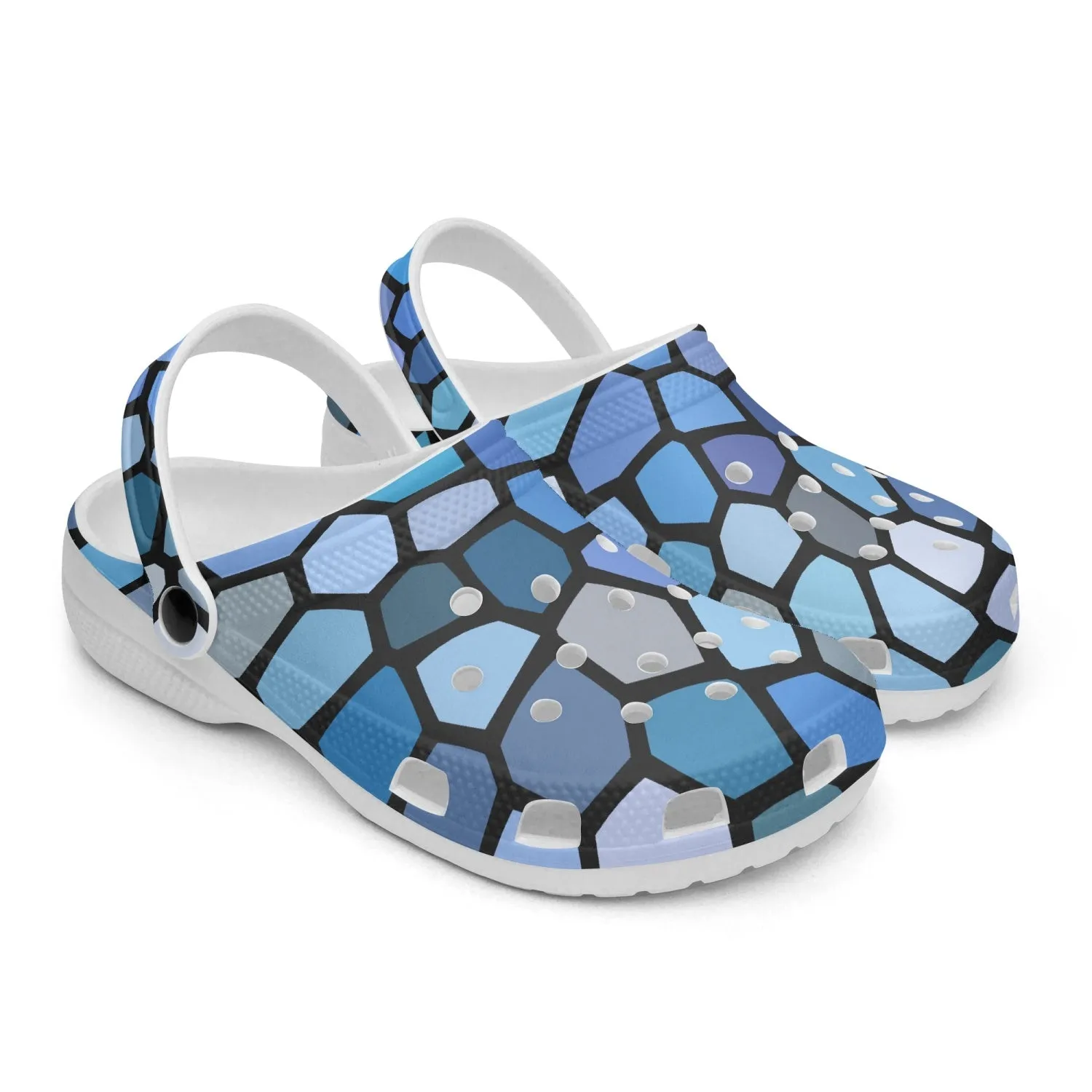 Blue Stained Glass Unisex Rubber Shoes up to size 12