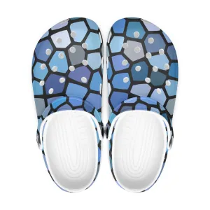 Blue Stained Glass Unisex Rubber Shoes up to size 12