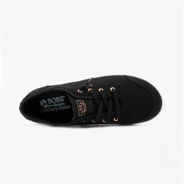 BOBS B CUTE Ladies Canvas Slip On Trainers Black