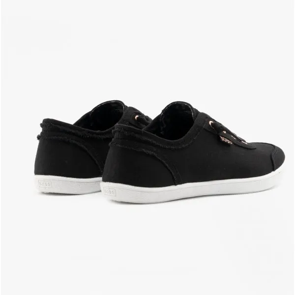 BOBS B CUTE Ladies Canvas Slip On Trainers Black