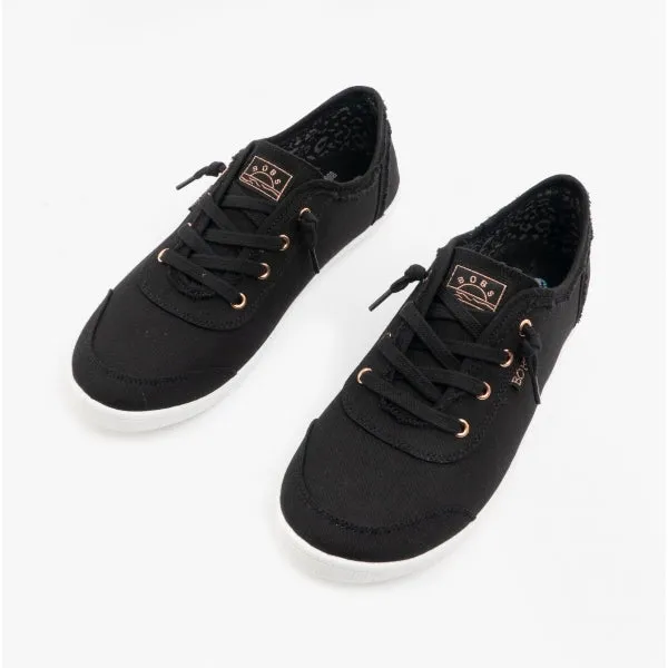 BOBS B CUTE Ladies Canvas Slip On Trainers Black
