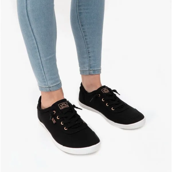 BOBS B CUTE Ladies Canvas Slip On Trainers Black