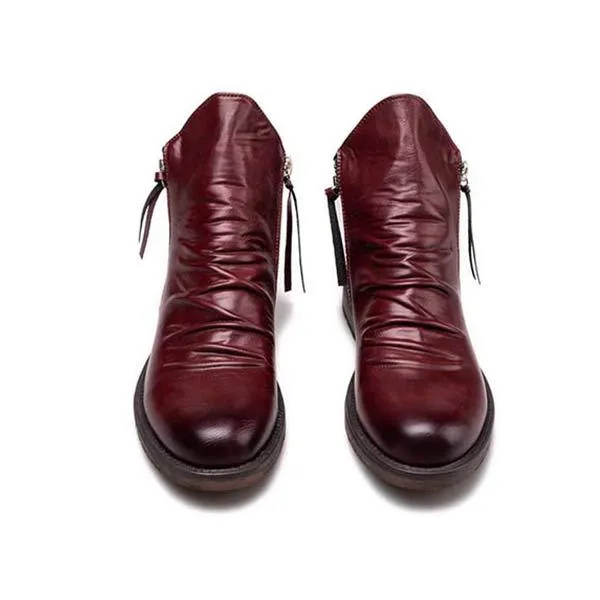 Botte Vintage en Cuir Marron