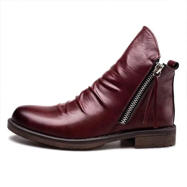 Botte Vintage en Cuir Marron