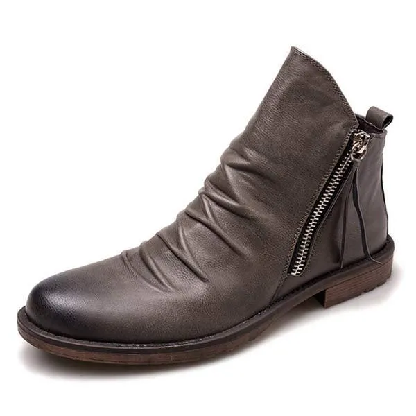 Botte Vintage en Cuir Marron