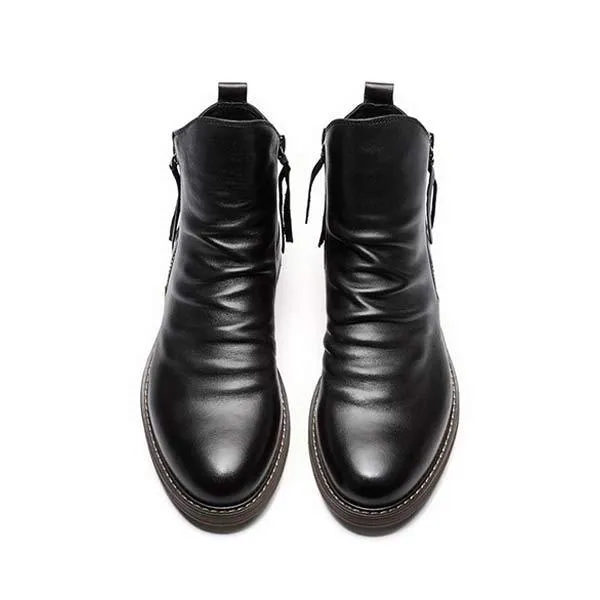 Botte Vintage en Cuir Marron