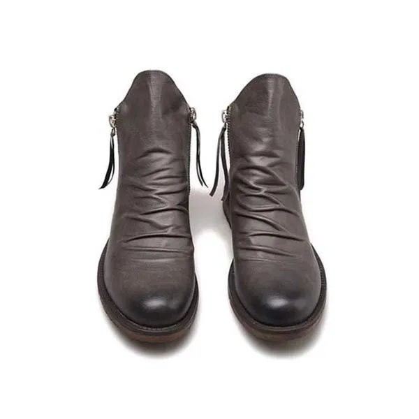 Botte Vintage en Cuir Marron