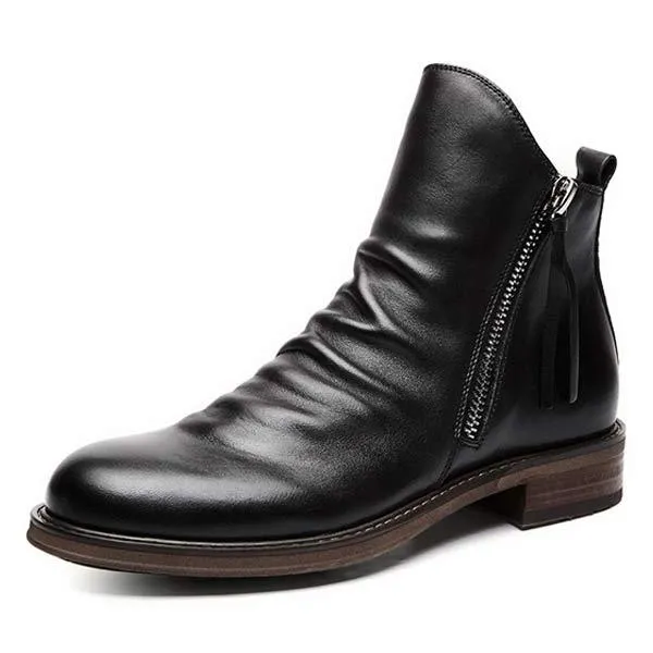 Botte Vintage en Cuir Marron