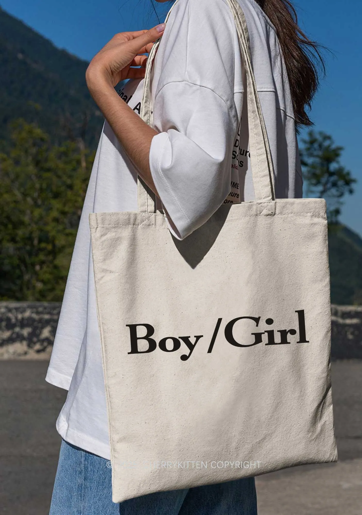 Boy Or Girl Pride Y2K Canvas Tote Bag Cherrykitten