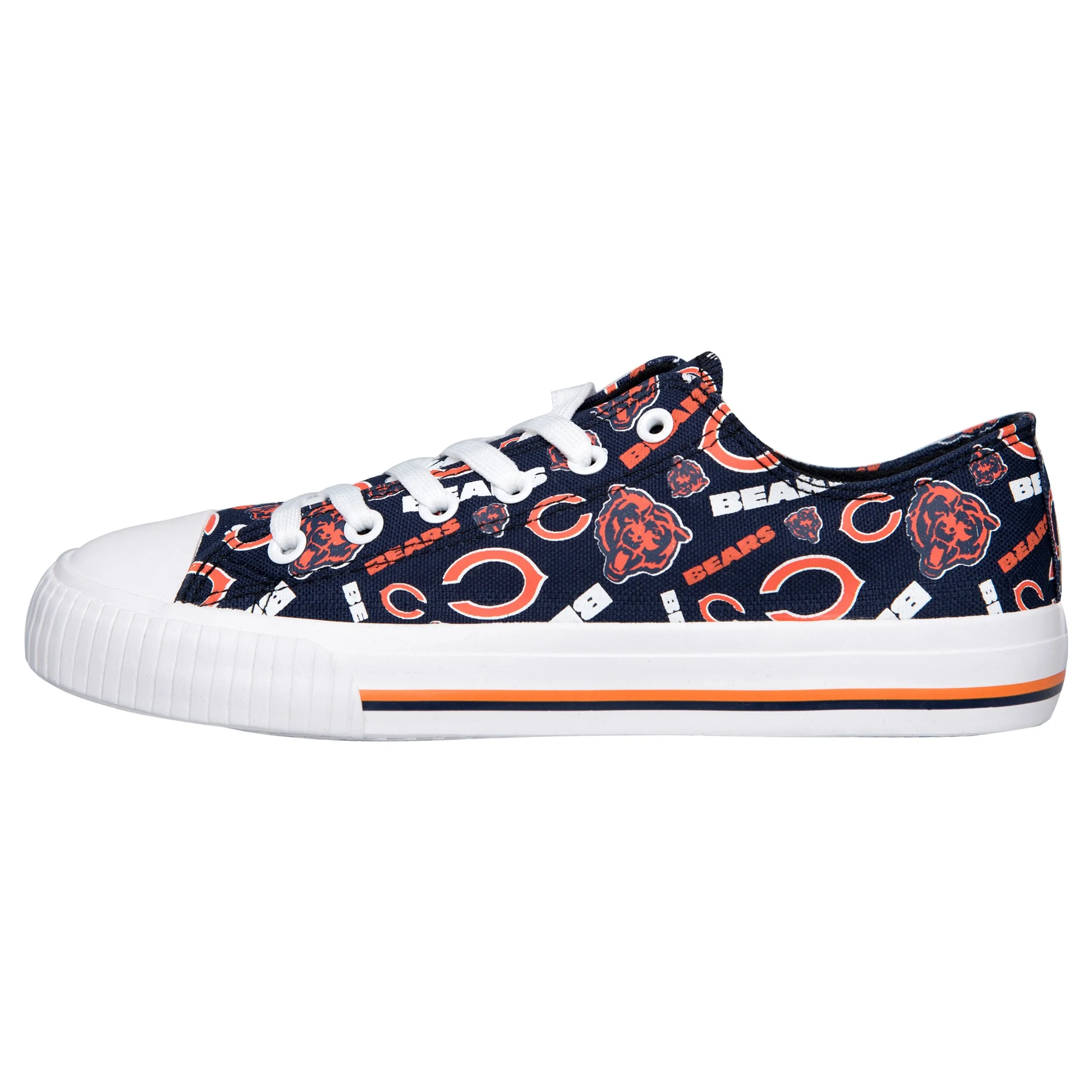 Chicago Bears NFL Womens Low Top Repeat Print Canvas Shoes