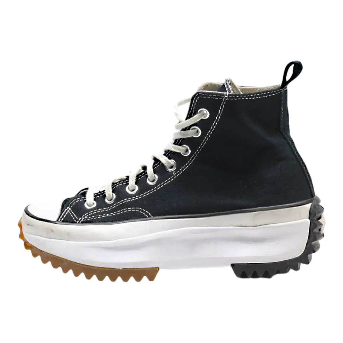 CONVERSE Run Star 2019 Platform High Top Trainers Black Canvas Womens UK 7