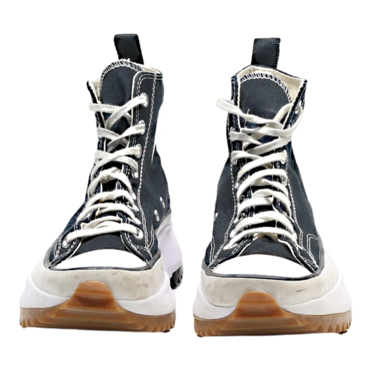 CONVERSE Run Star 2019 Platform High Top Trainers Black Canvas Womens UK 7