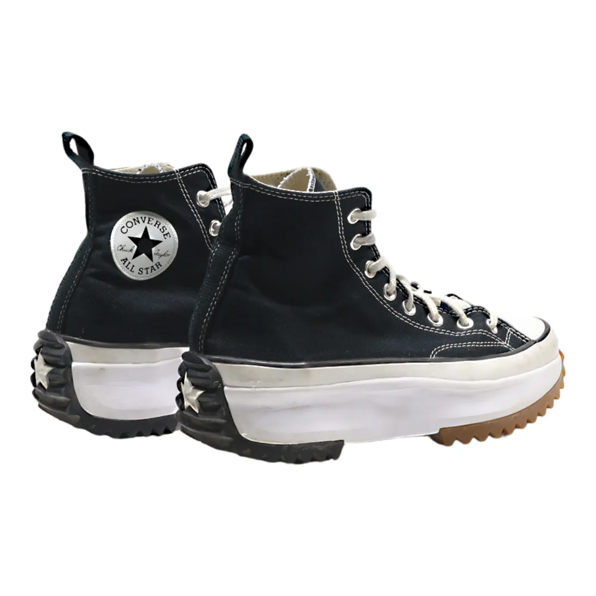CONVERSE Run Star 2019 Platform High Top Trainers Black Canvas Womens UK 7