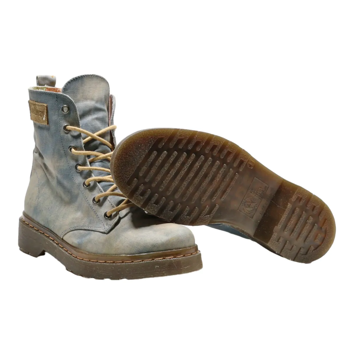 COOL WAY Lace-Up Boots Blue Canvas Mens UK 7.5