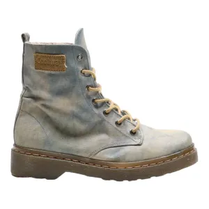 COOL WAY Lace-Up Boots Blue Canvas Mens UK 7.5