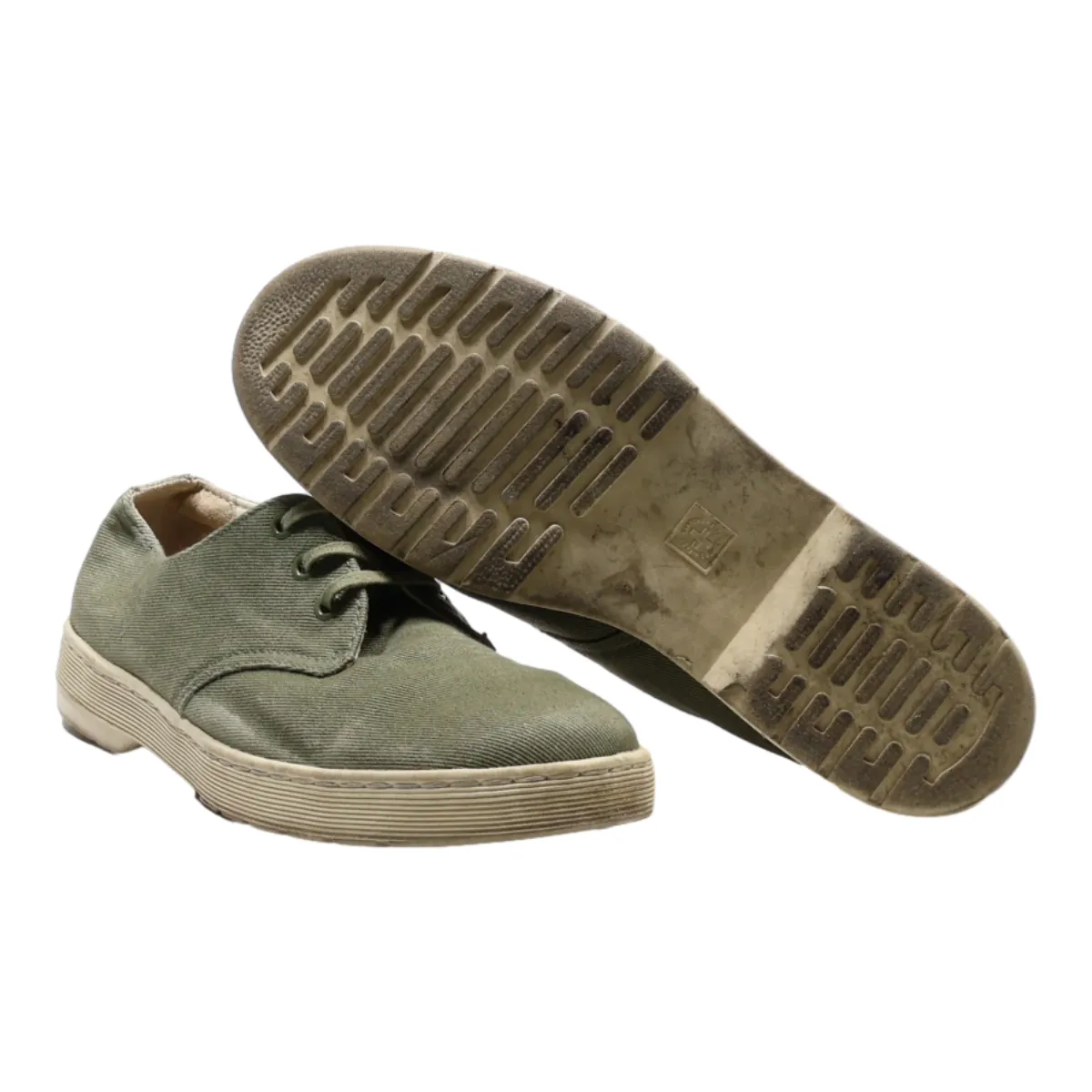 DR MARTENS Delray Derby Shoes Green Canvas Mens UK 10
