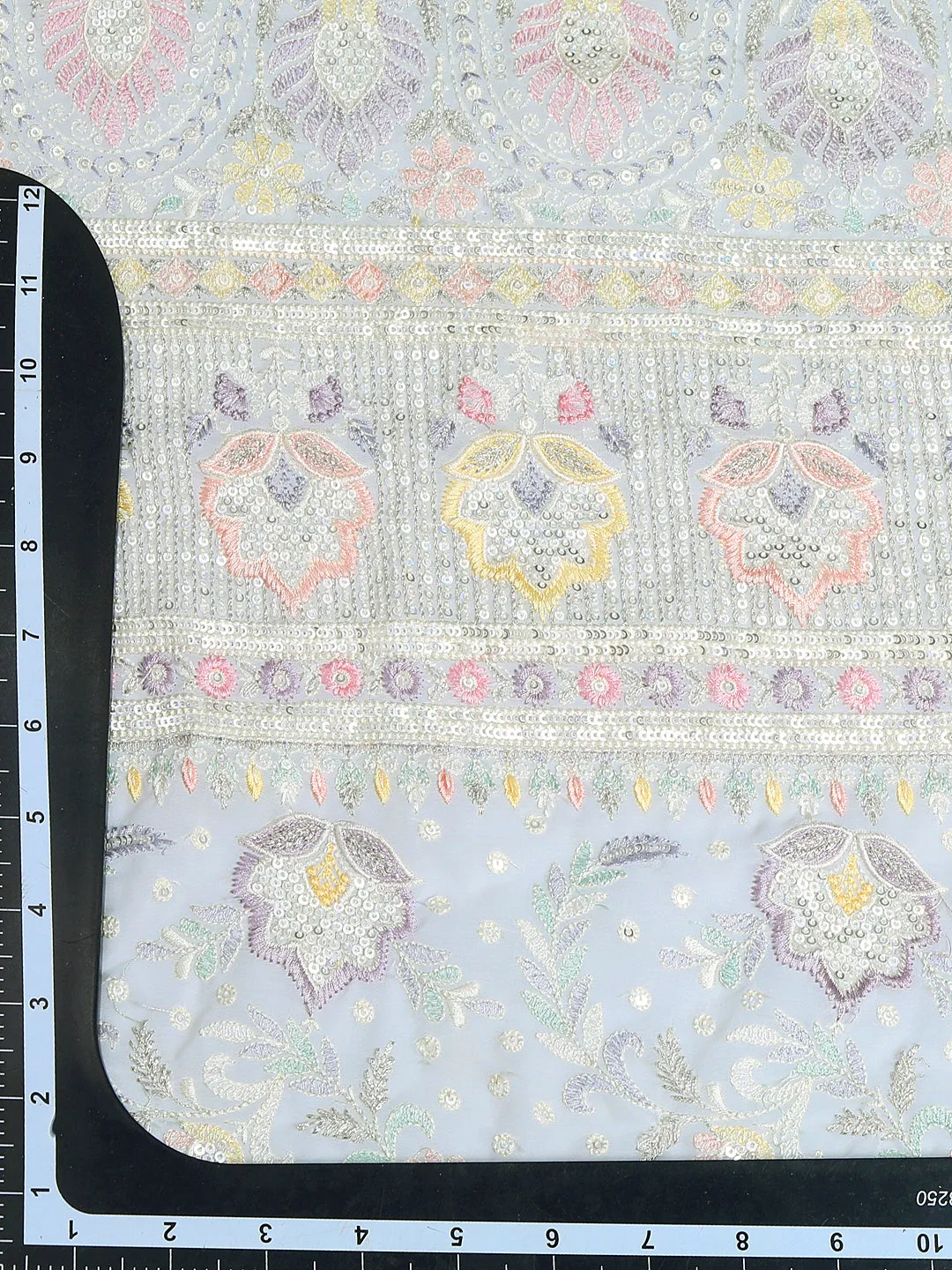 Dreamy White Georgette With Pastel Embroidery