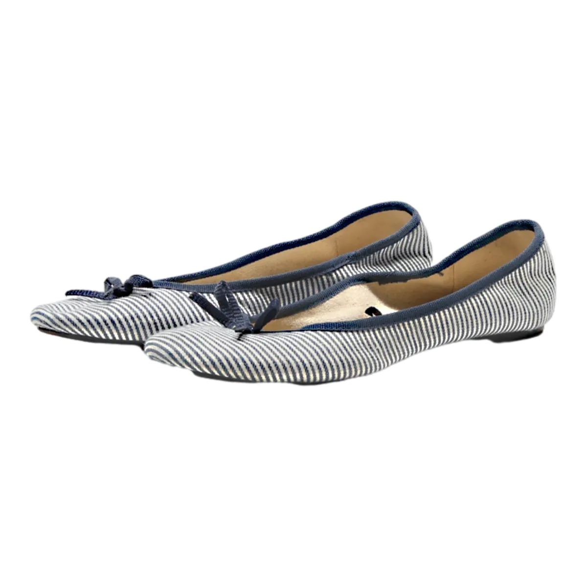 ESMARA Striped Ballet Shoes Blue Canvas Womens UK 5