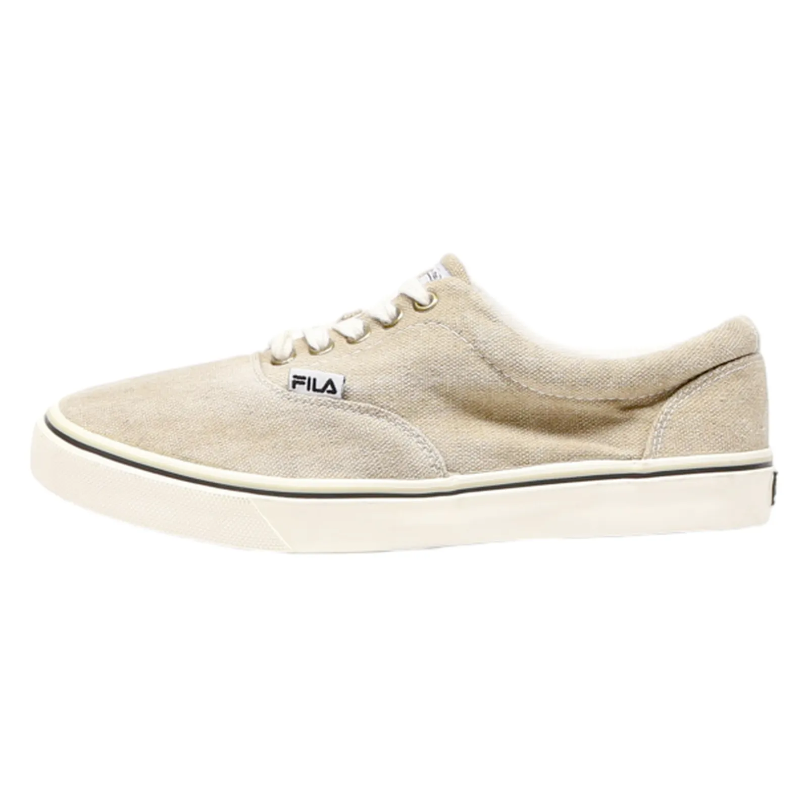FILA Low Top Trainers Beige Canvas Mens UK 6.5