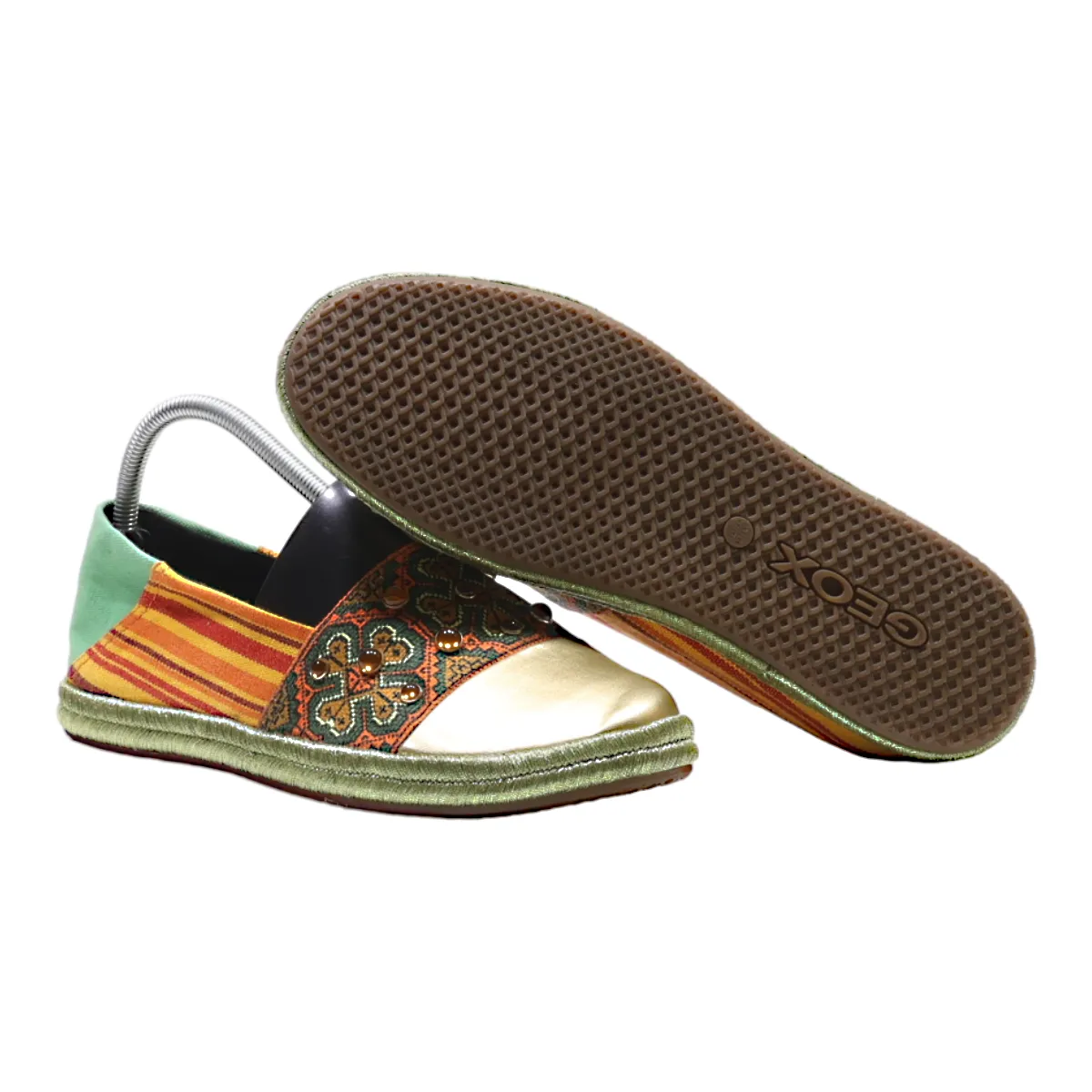 GEOX Espadrille Shoes Orange Canvas Mens UK 7.5