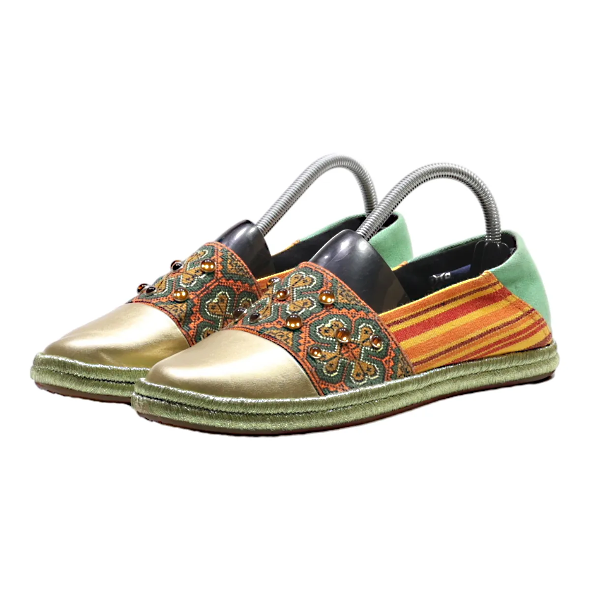 GEOX Espadrille Shoes Orange Canvas Mens UK 7.5
