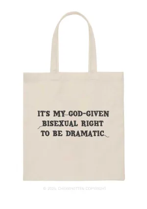 God Given Bisexual Right Pride Y2K Canvas Tote Bag Cherrykitten