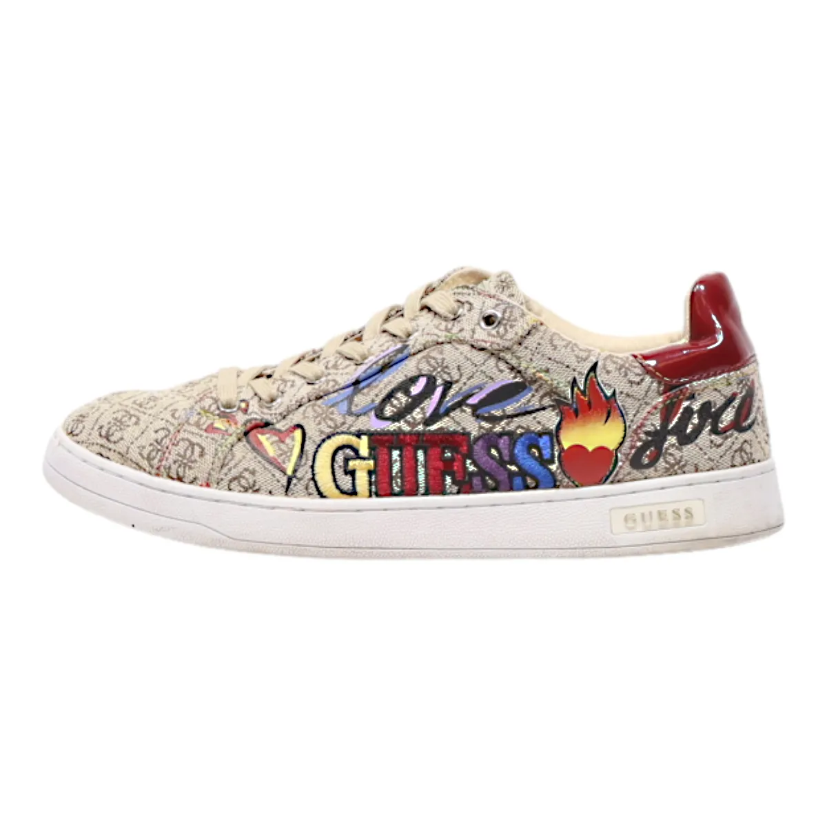 GUESS Sneaker Trainers Brown Canvas Mens UK 6