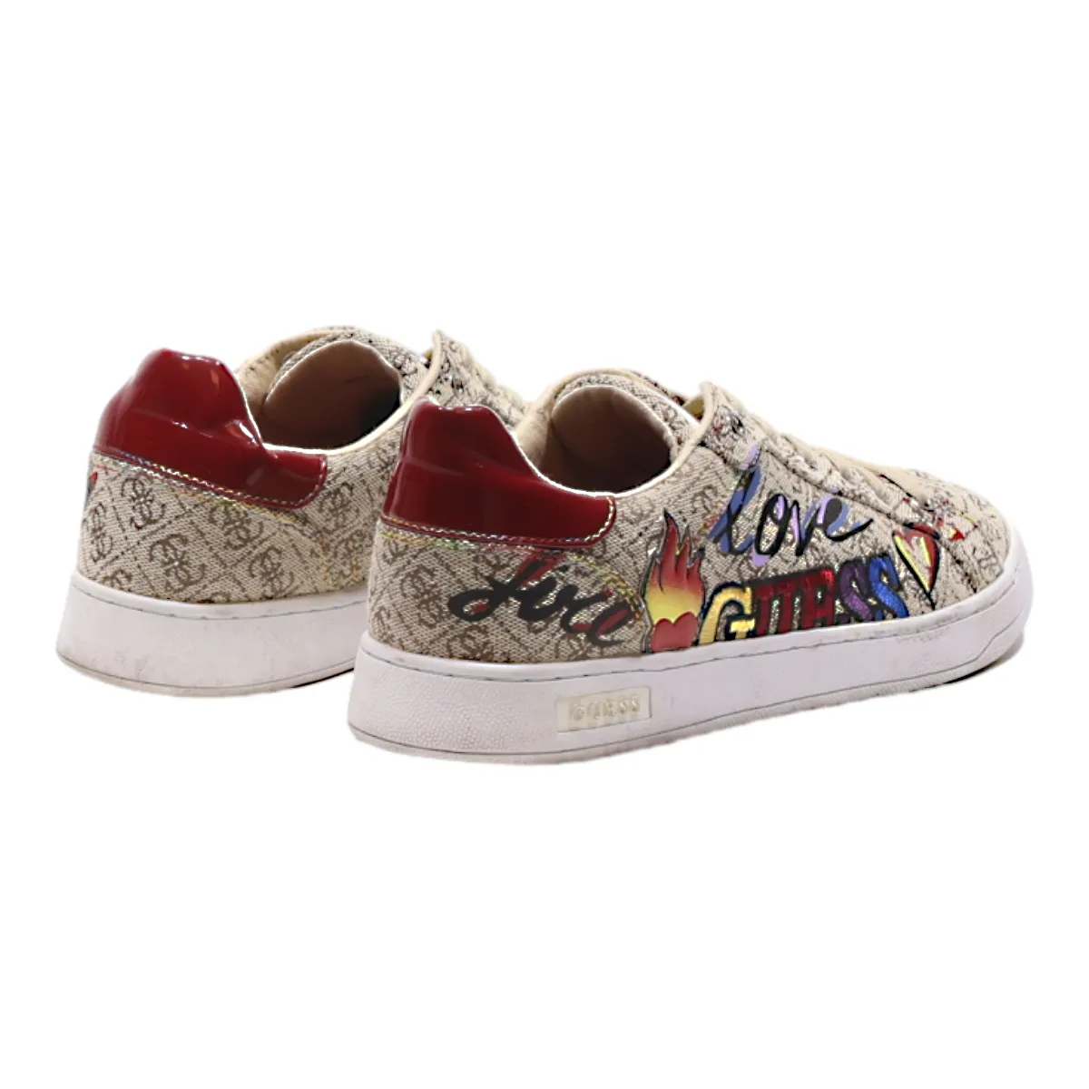 GUESS Sneaker Trainers Brown Canvas Mens UK 6