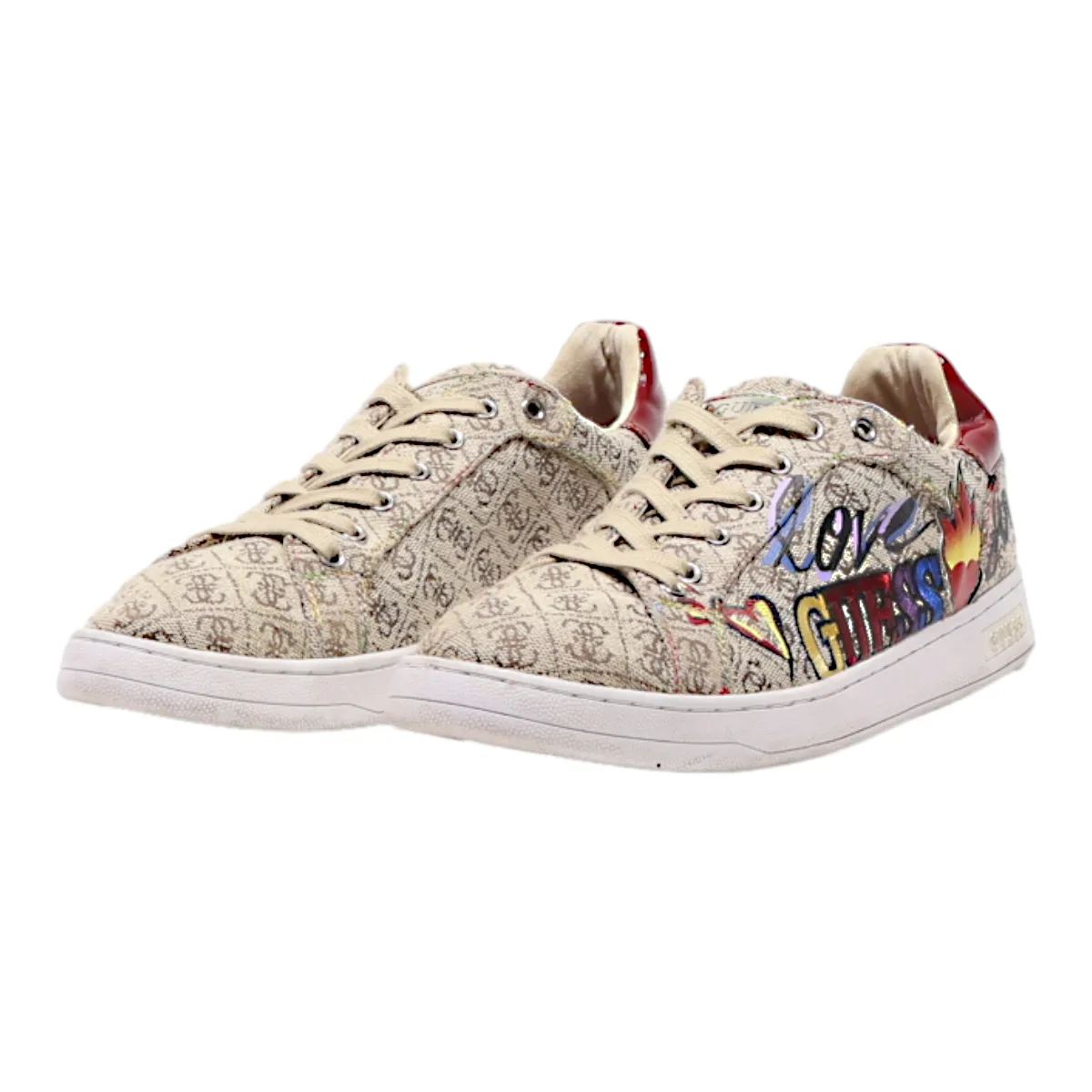 GUESS Sneaker Trainers Brown Canvas Mens UK 6