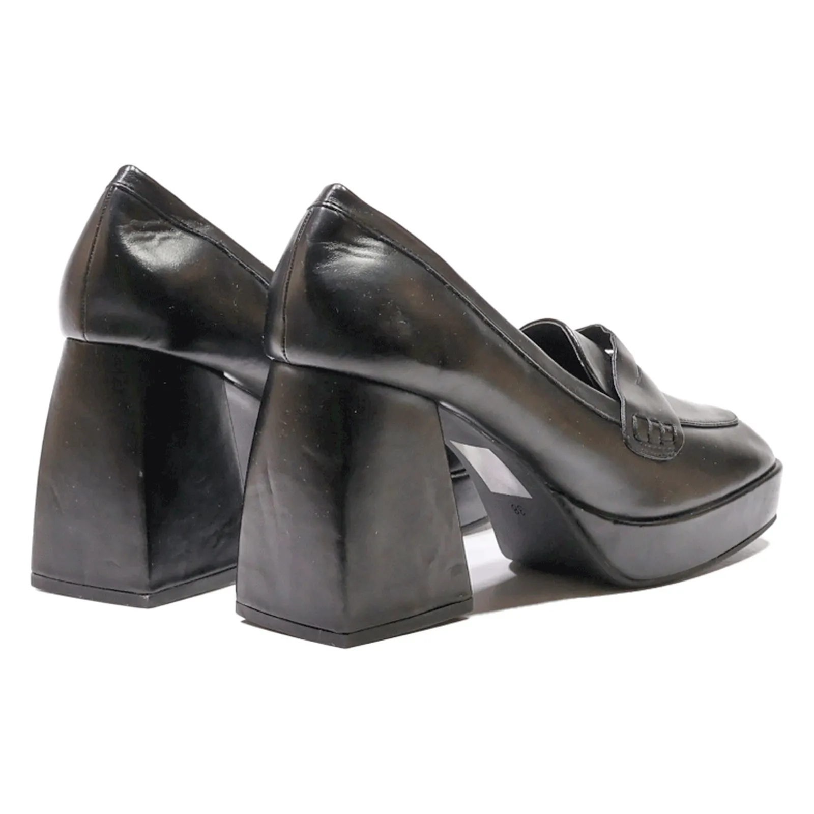IDEAL SHOES Platform Heels Black Canvas Womens UK 5