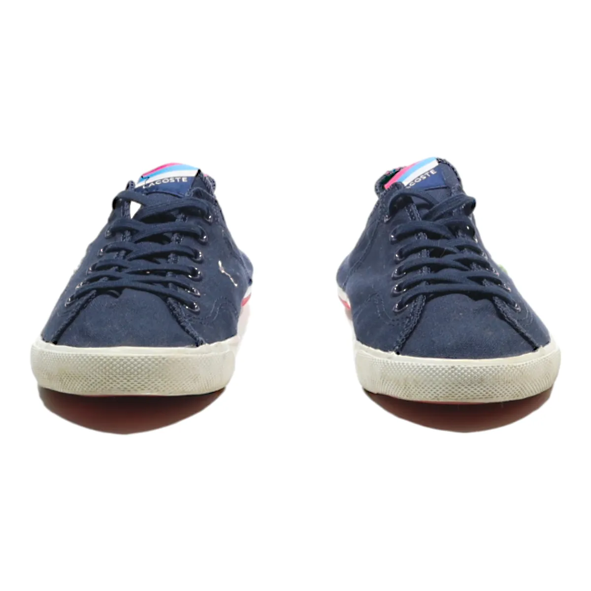 LACOSTE Low Top Trainers Blue Canvas Womens UK 6.5