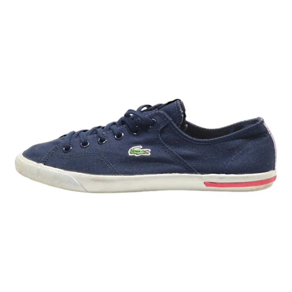 LACOSTE Low Top Trainers Blue Canvas Womens UK 6.5