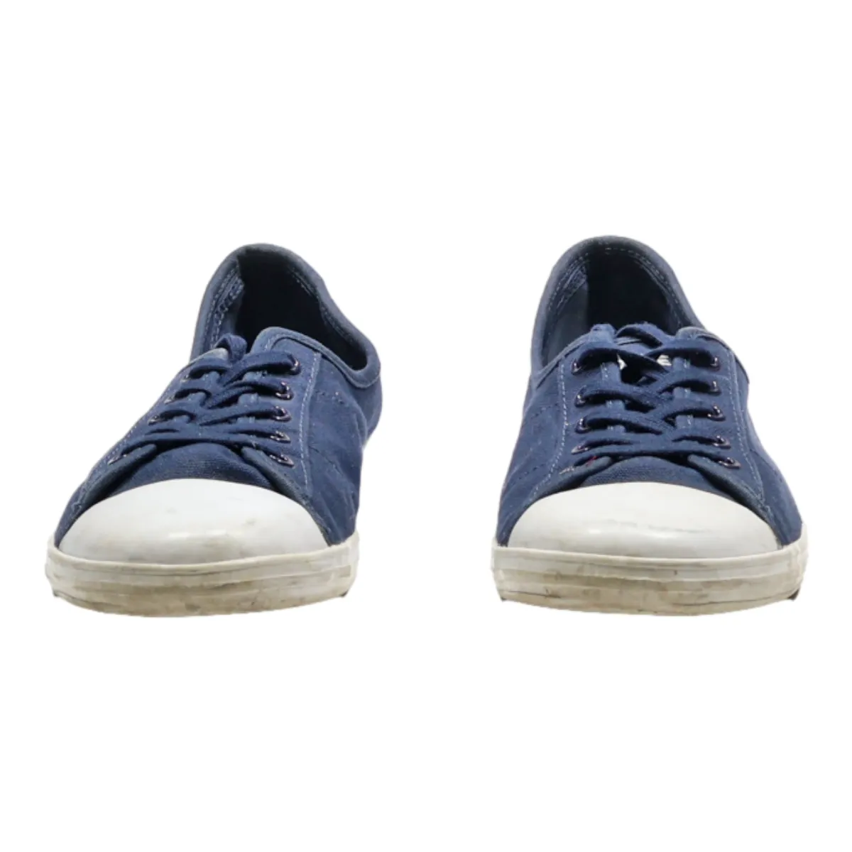 LACOSTE Low Top Trainers Blue Canvas Womens UK 7