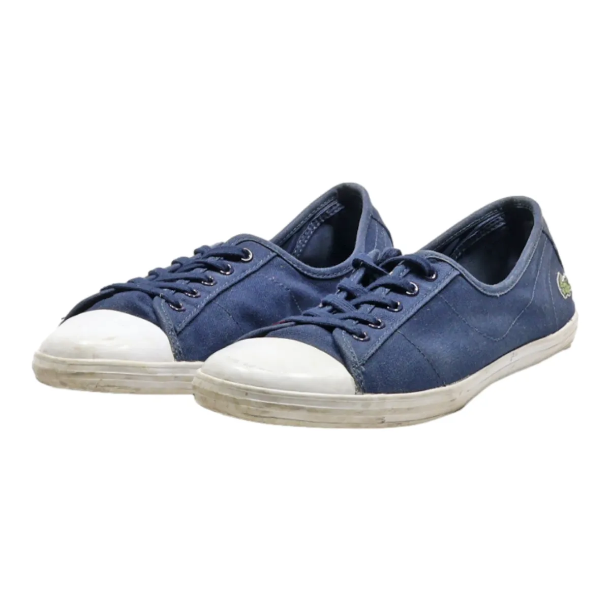 LACOSTE Low Top Trainers Blue Canvas Womens UK 7