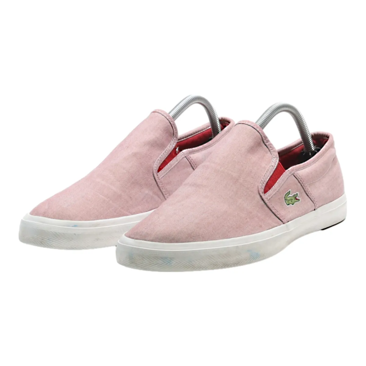LACOSTE Pump Shoes Red Canvas Mens UK 9