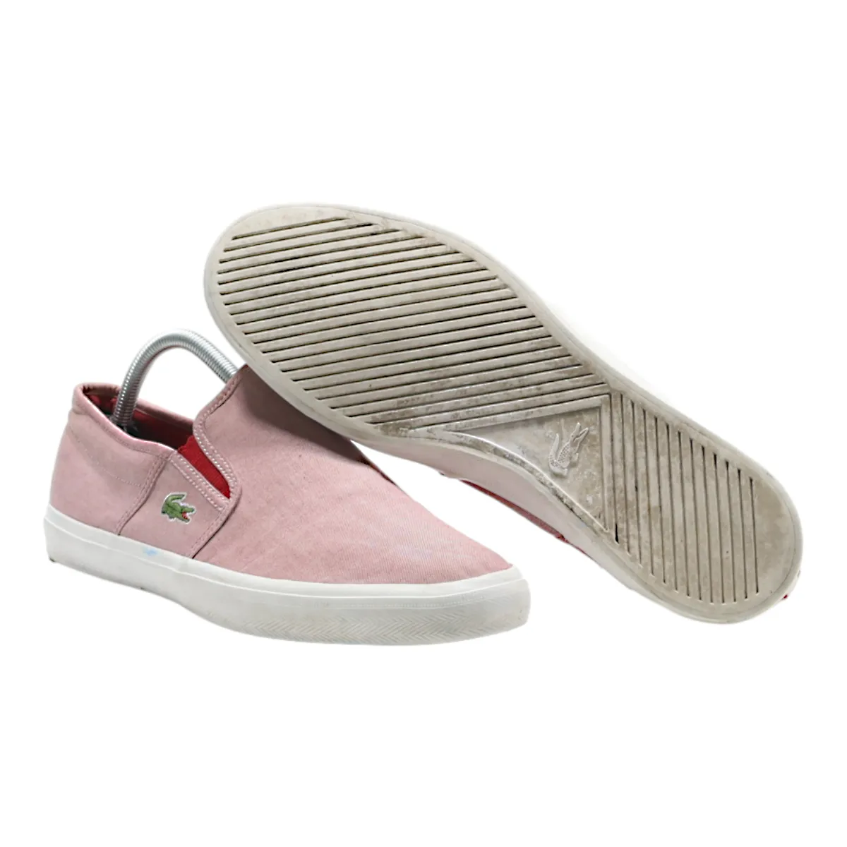LACOSTE Pump Shoes Red Canvas Mens UK 9