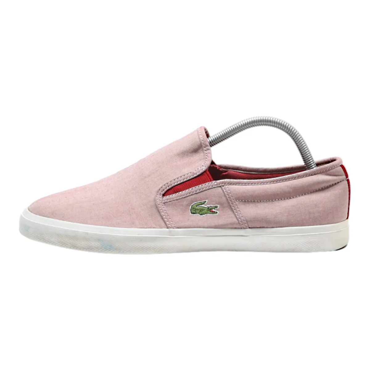 LACOSTE Pump Shoes Red Canvas Mens UK 9