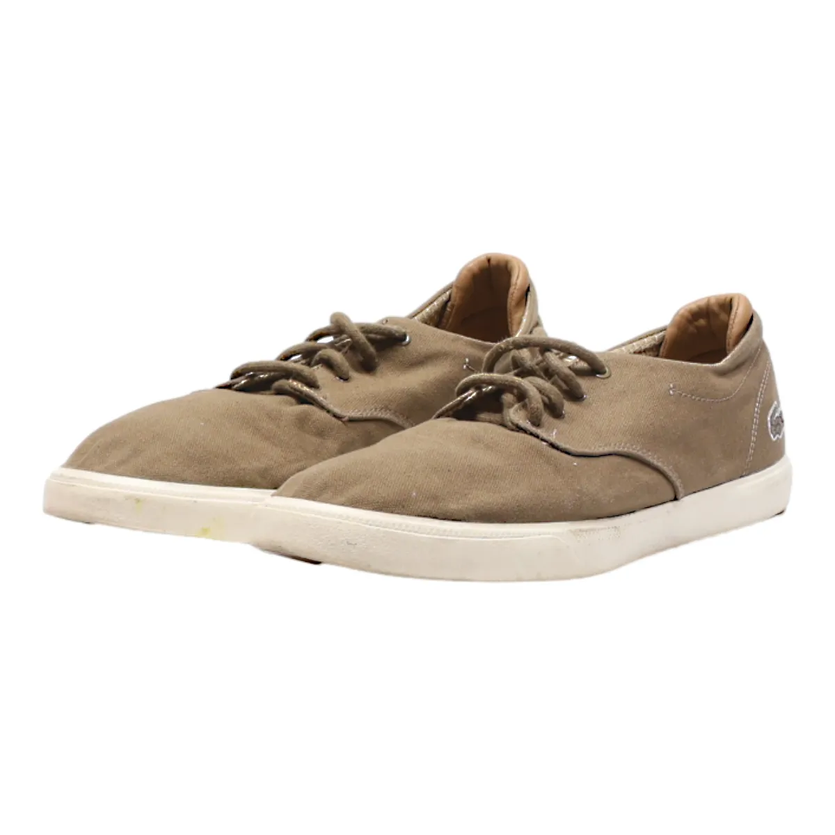 LACOSTE Sneaker Trainers Brown Canvas Mens UK 9.5
