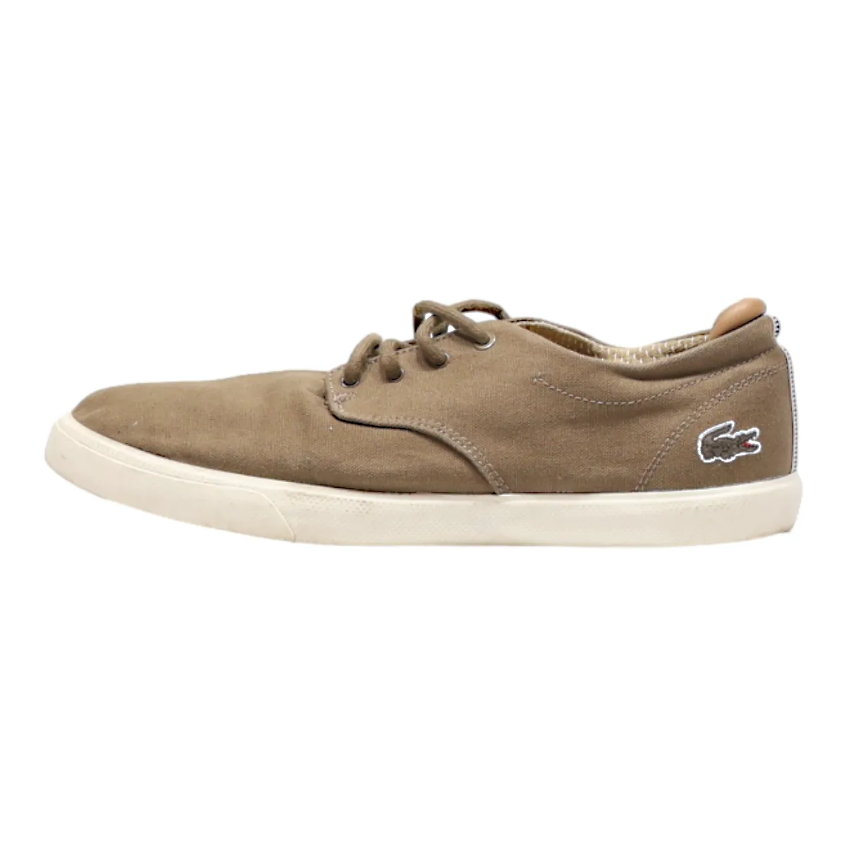 LACOSTE Sneaker Trainers Brown Canvas Mens UK 9.5