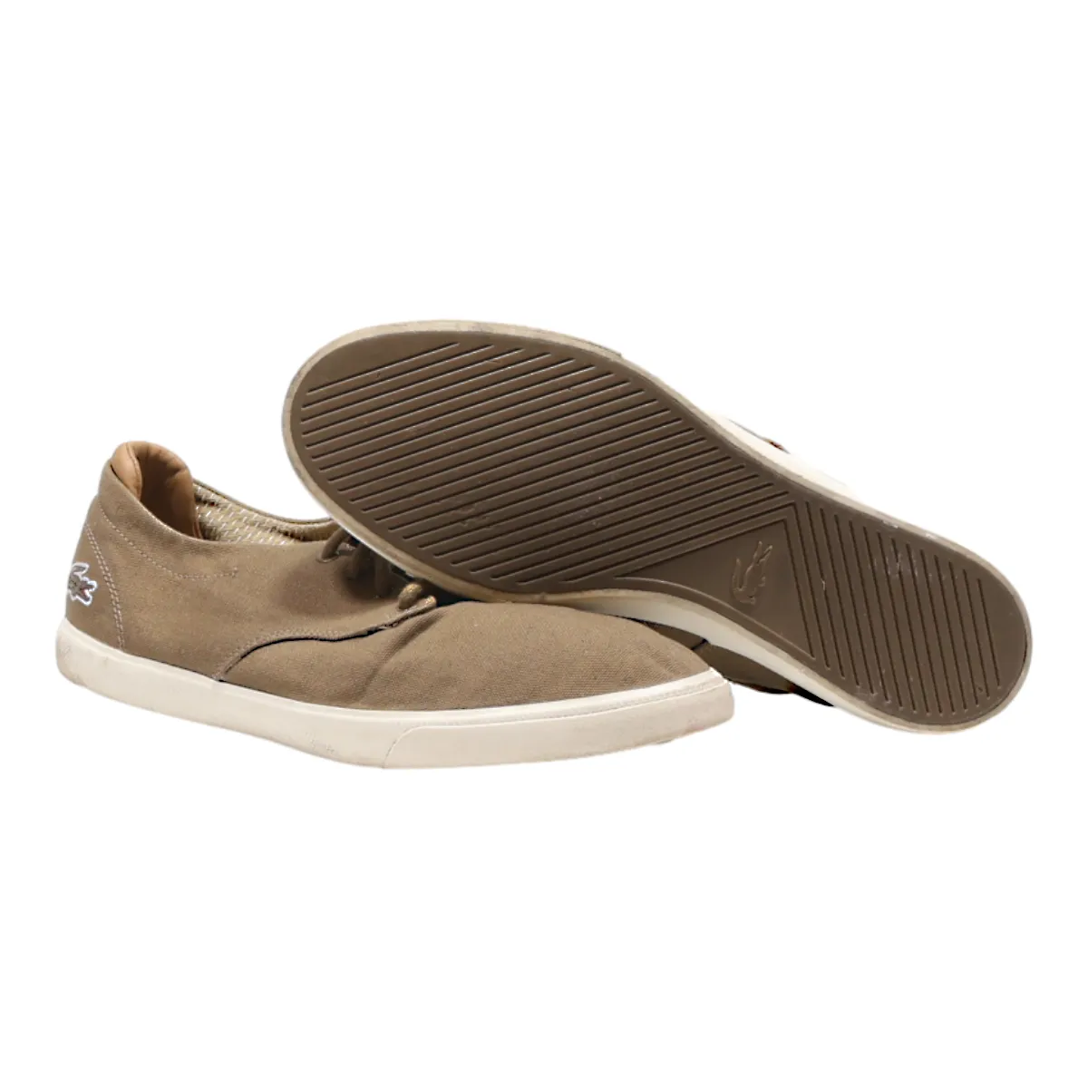 LACOSTE Sneaker Trainers Brown Canvas Mens UK 9.5