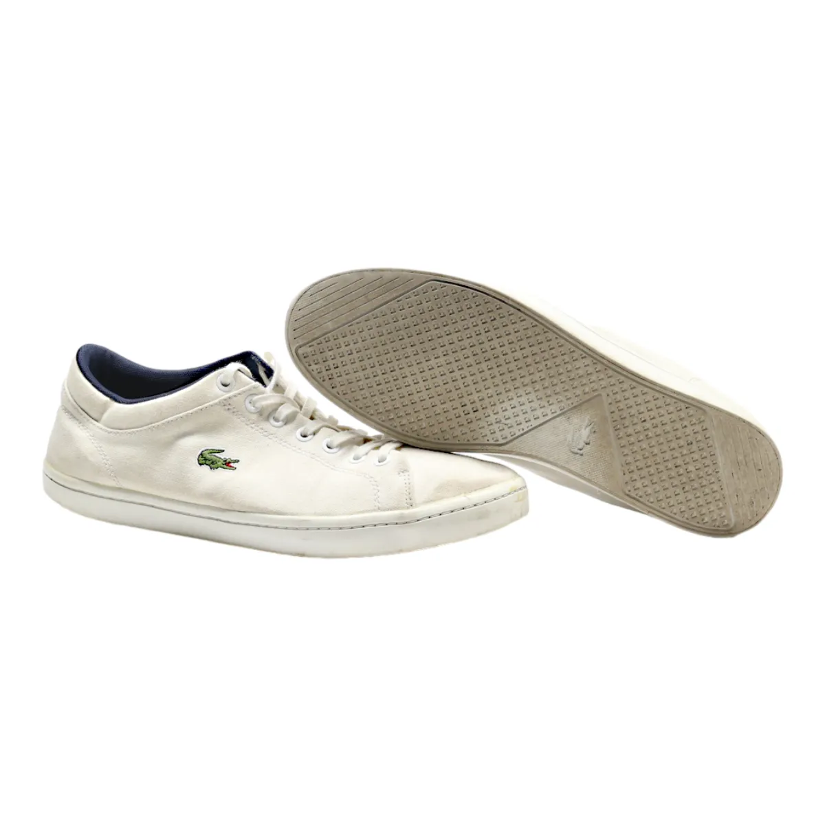 LACOSTE Sneaker Trainers White Canvas Mens UK 9