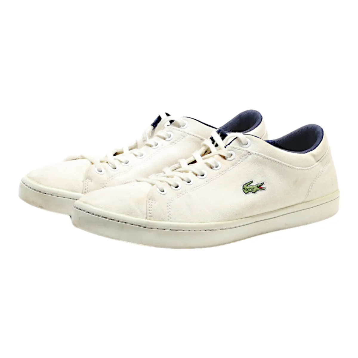 LACOSTE Sneaker Trainers White Canvas Mens UK 9