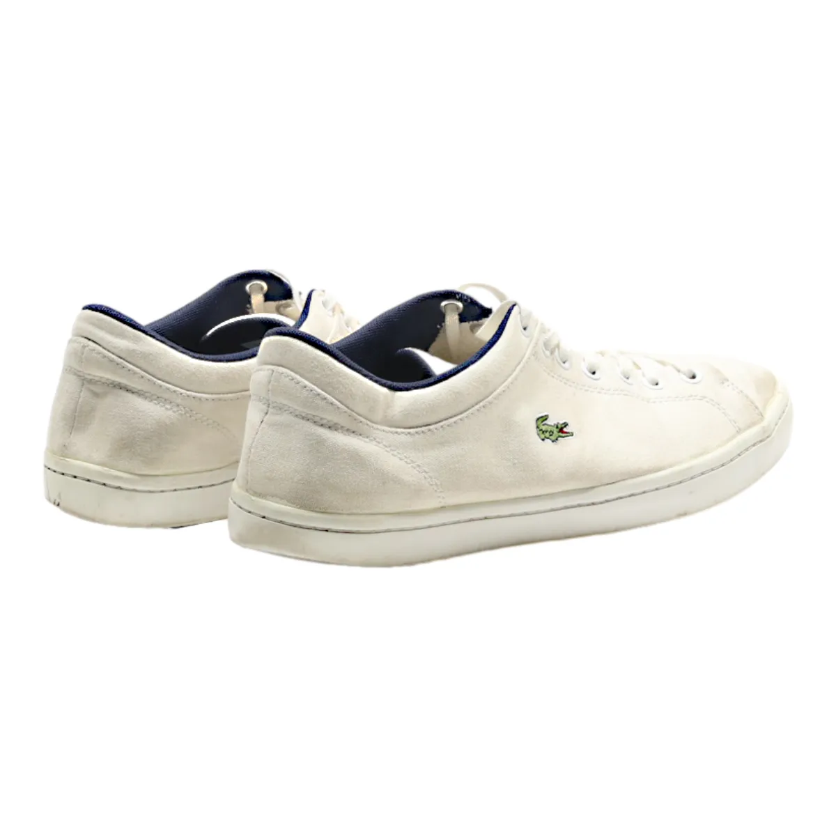 LACOSTE Sneaker Trainers White Canvas Mens UK 9
