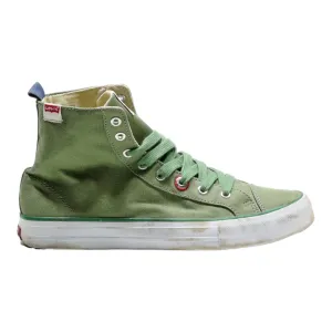 LEVI'S High Top Trainers Green Canvas Mens UK 8